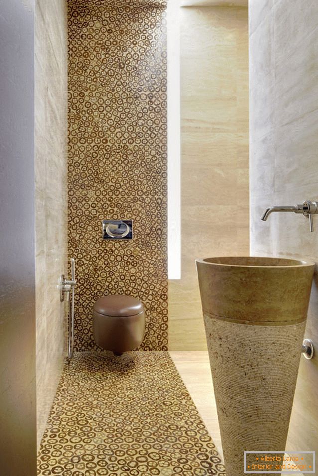 Diseño de baños de visitas en estilo fusión