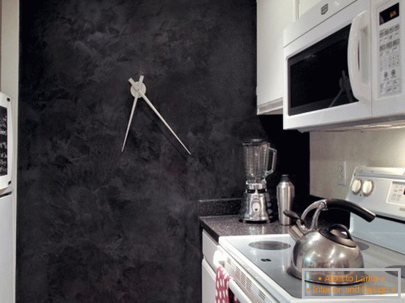 Estuco negro veneciano en la cocina photo