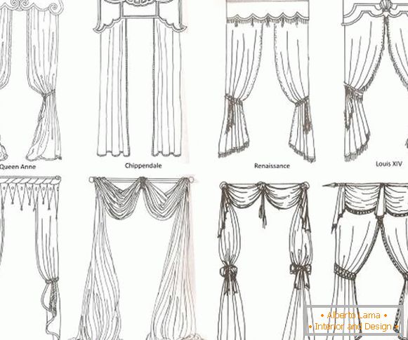 Tipos de cortinas clásicas
