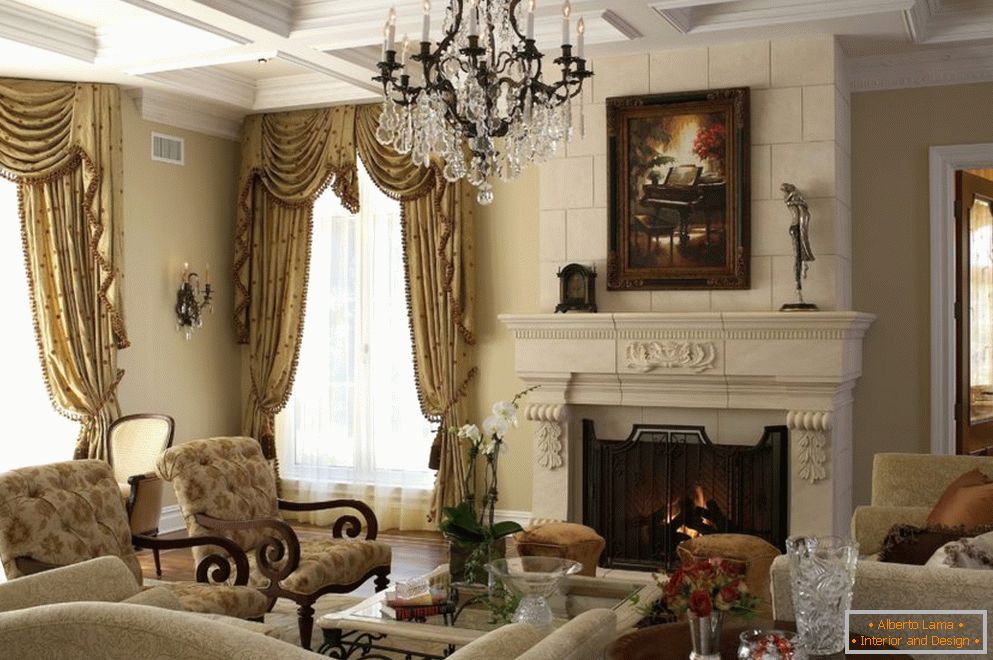 Muebles ligeros en un estilo victoriano interior