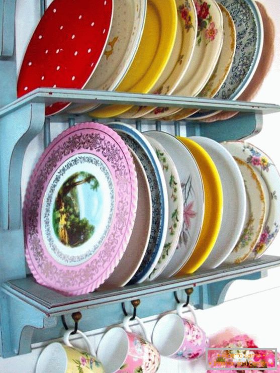 Estilo vintage: platos en el interior