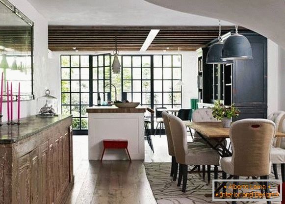 Diseño de cocina y comedor en una casa privada moderna