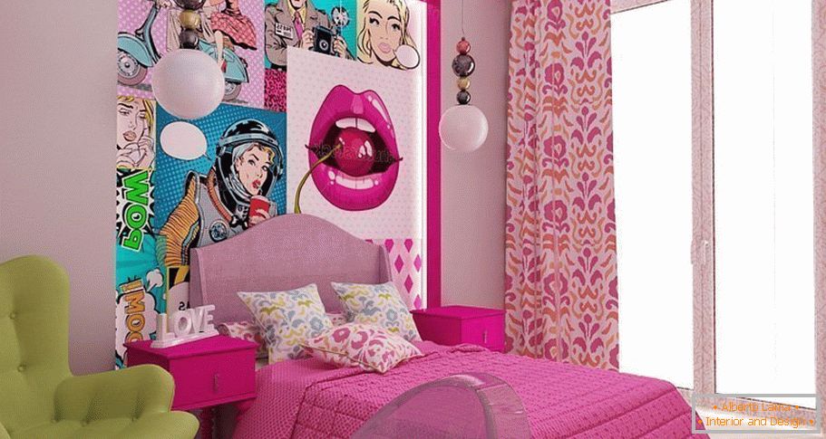 El dormitorio в стиле поп-арт