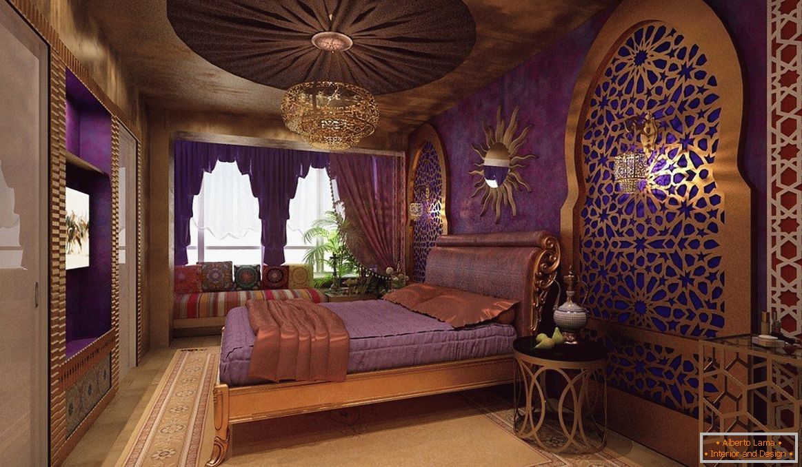 Interior elegante спальни
