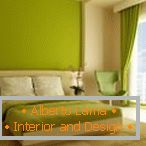 Color oliva en el diseño del dormitorio