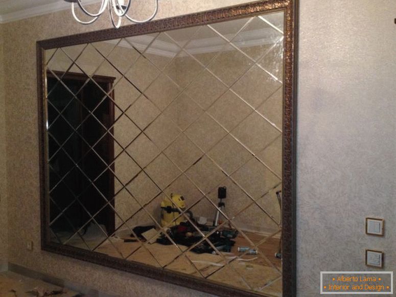 Panel de espejo en la pared - 55 fotos de ideas en el