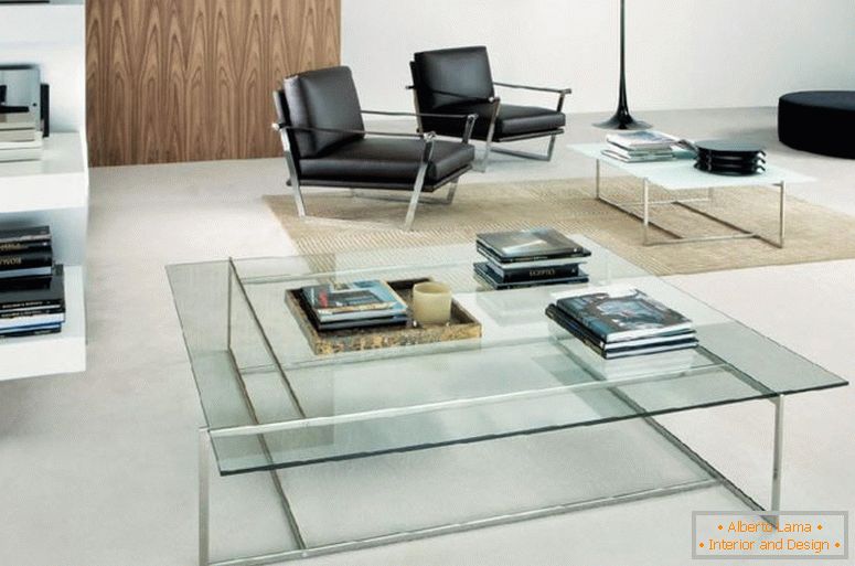 Mesa de centro moderna de vidrio
