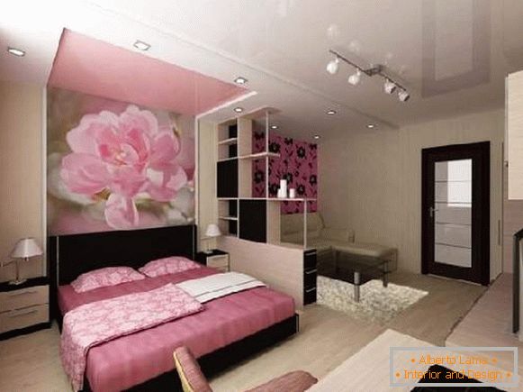 zonificación de papel pintado de la fotografía de un apartamento de una habitación, foto 13
